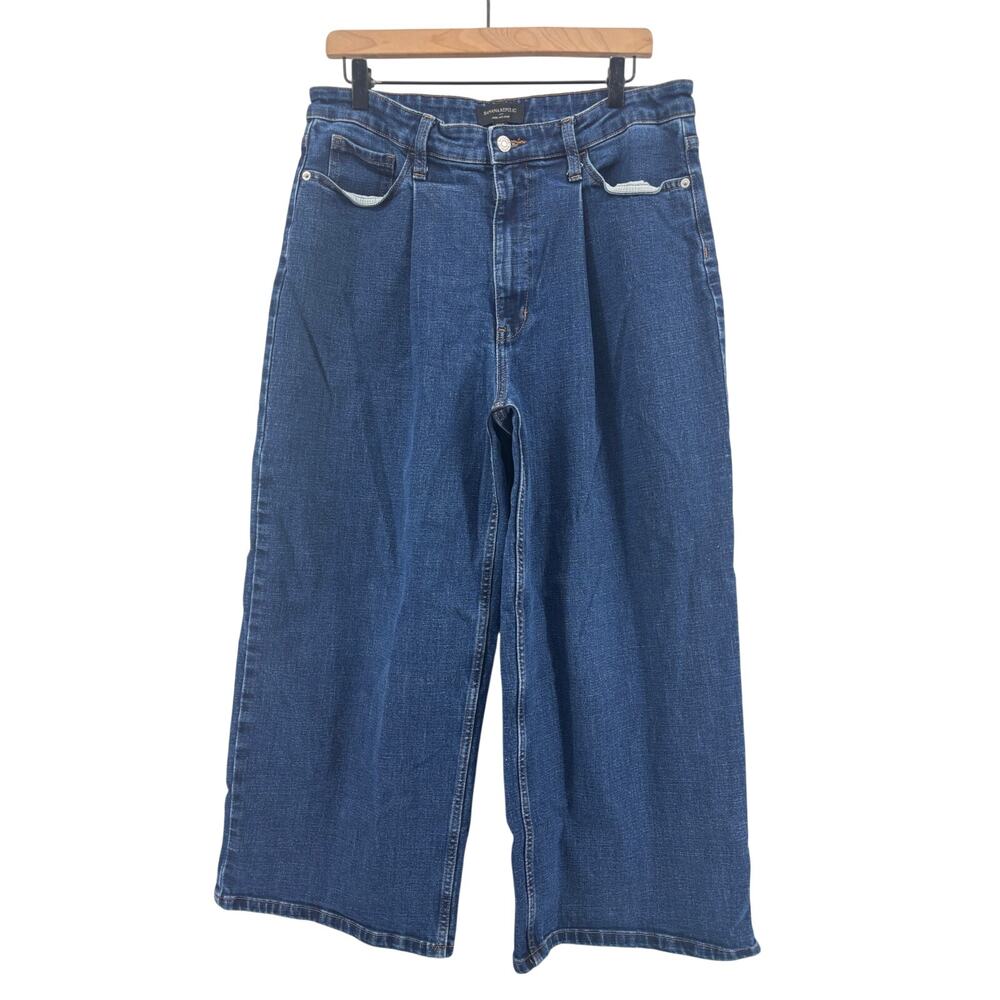 Banana Republic Wide Leg Crop Jeans High Rise Pleated Baggy 12 31